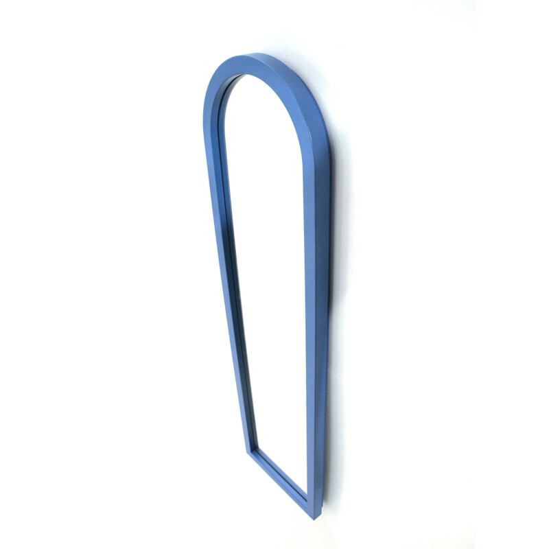 Vintage blue frame mirror by Anna Castelli Ferrieri for Kartell,1980