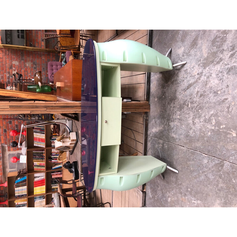 Vintage countertop dressing table green 1960s