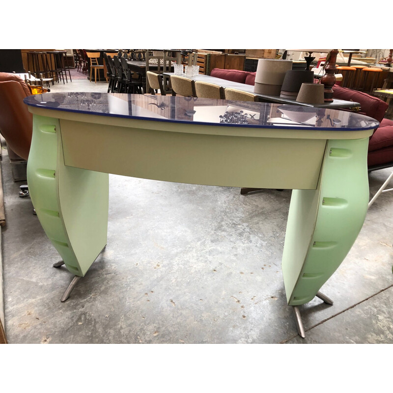 Vintage countertop dressing table green 1960s