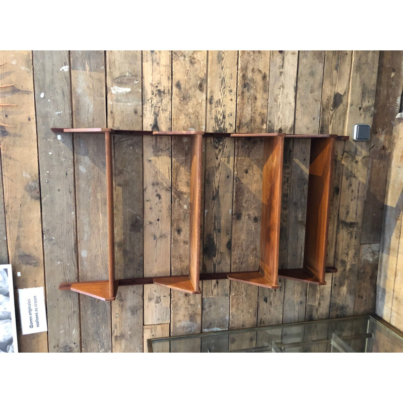 Vintage wall shelf modulable in teak 1960s