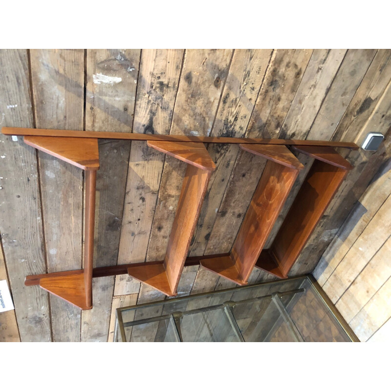 Vintage wall shelf modulable in teak 1960s