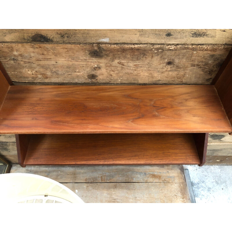 Vintage wall shelf modulable in teak 1960s