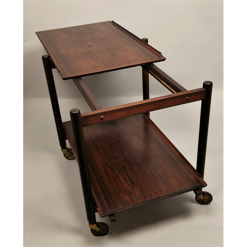 Vintage rosewood trolley by Poul Hundevad 1960s