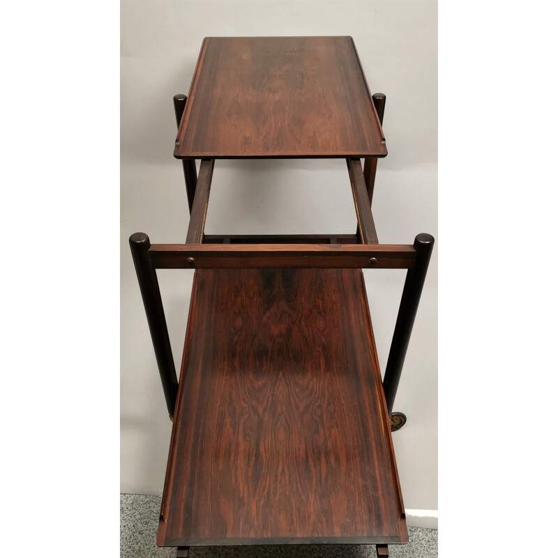 Vintage rosewood trolley by Poul Hundevad 1960s