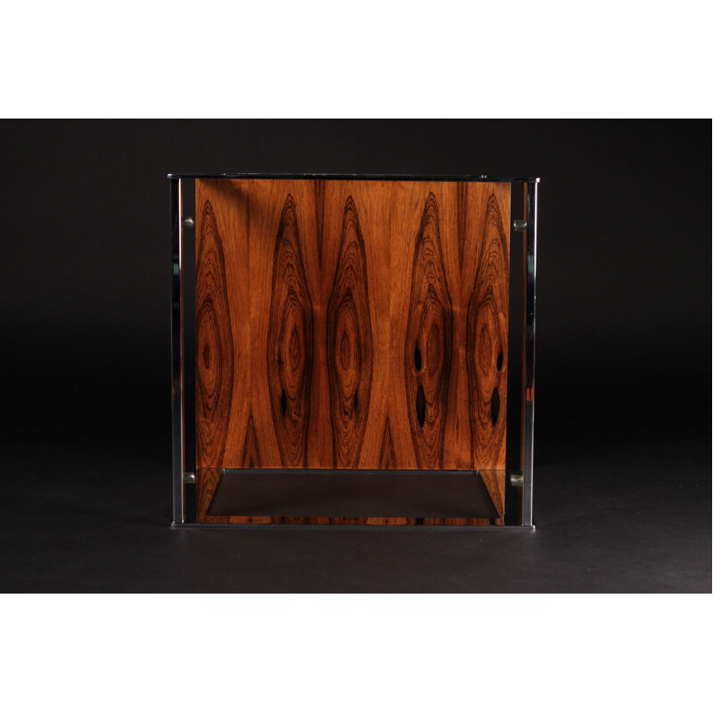 Vintage side table in rosewood and glass by Richard Young for Merrow Associates 1970s