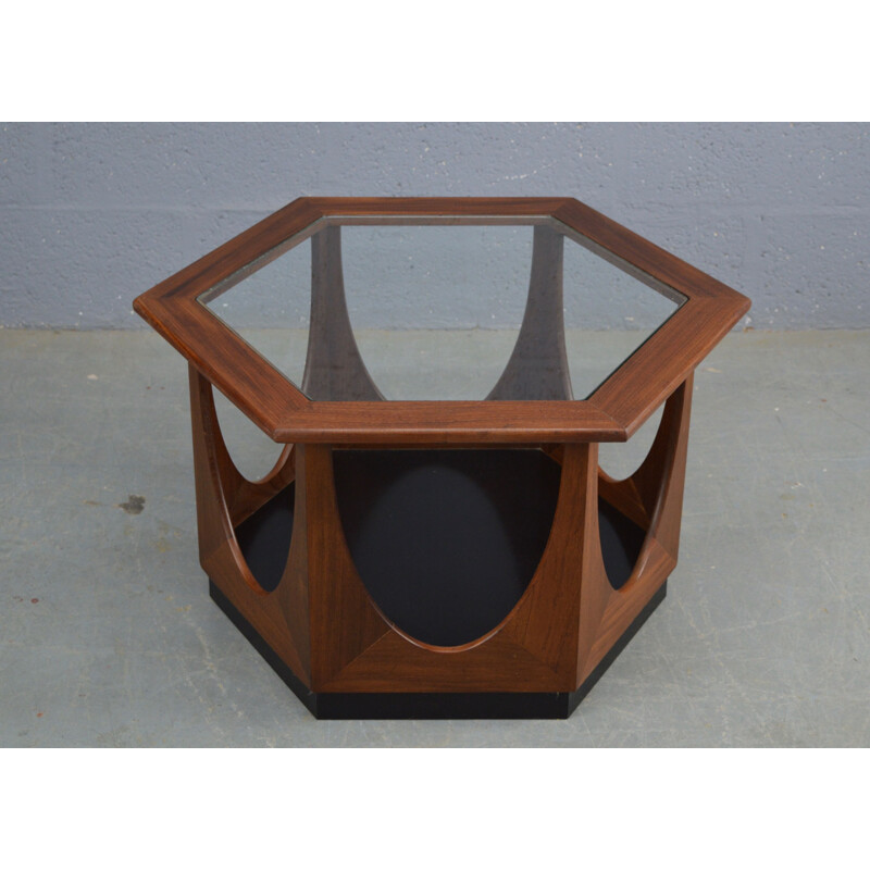 Table basse vintage hexagonale par Victor Wilkins 1960