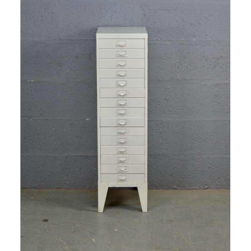 Vintage chest of drawers in steel white 1960s
