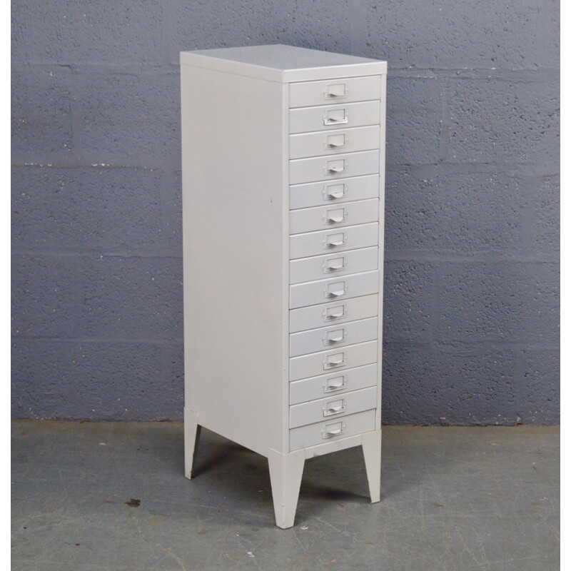 Vintage chest of drawers in steel white 1960s