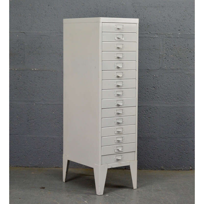 Vintage chest of drawers in steel white 1960s