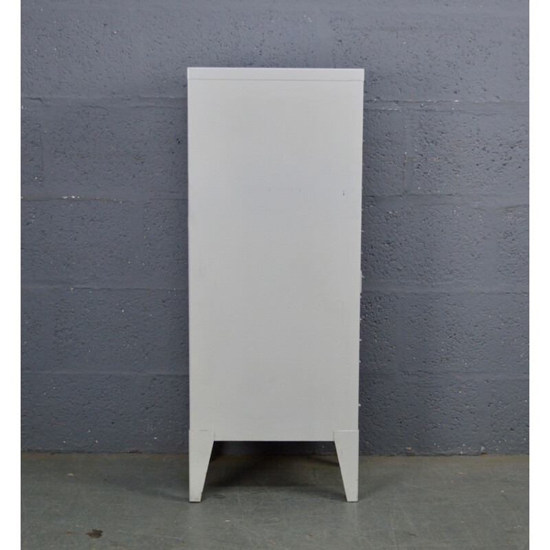 Vintage chest of drawers in steel white 1960s