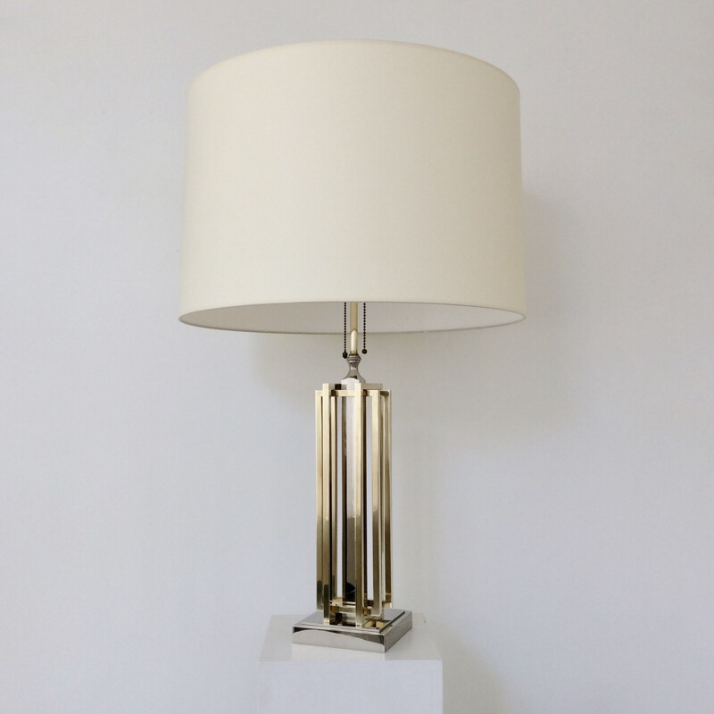 Vintage lamp for Lumica in chrome and brass 1970