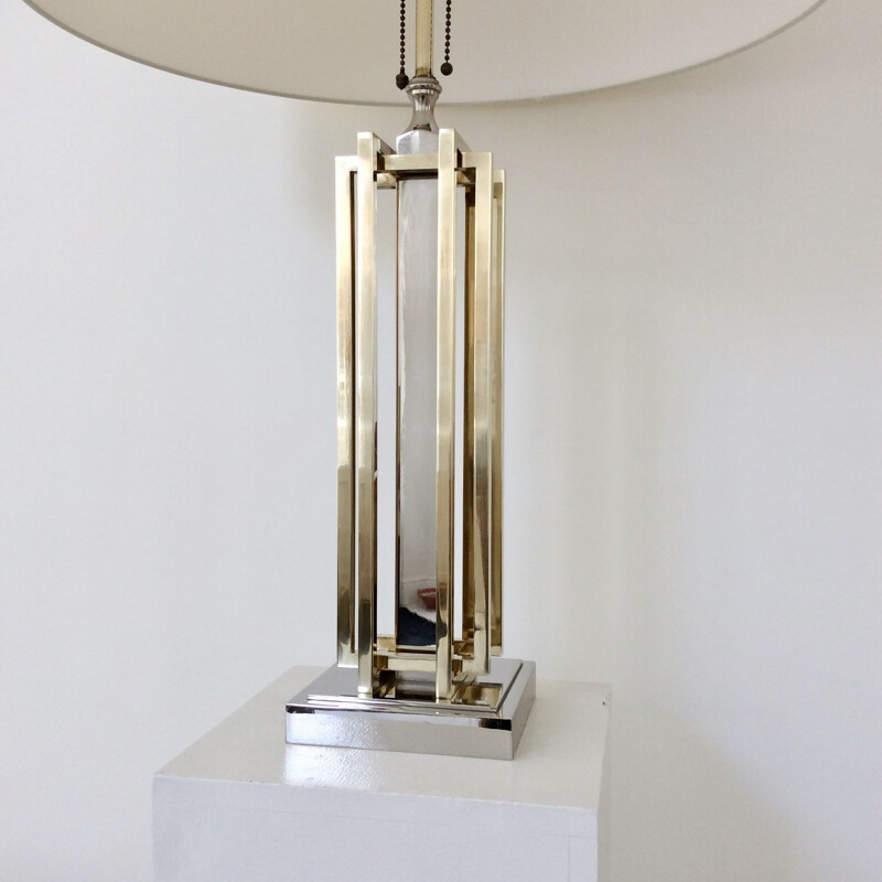 Vintage lamp for Lumica in chrome and brass 1970