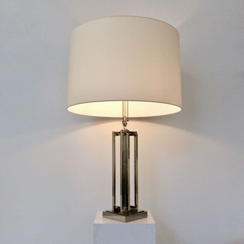 Lampe vintage pour Lumica en chrome et laiton 1970