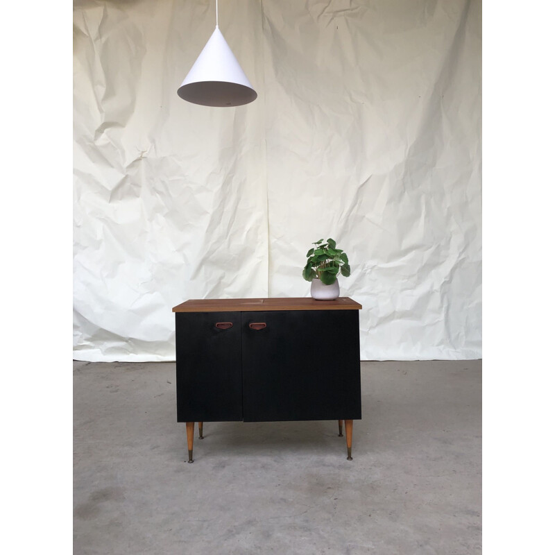 Vintage danish black sideboard in wood 1970