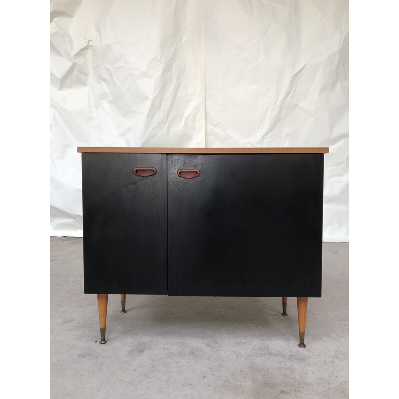 Vintage danish black sideboard in wood 1970