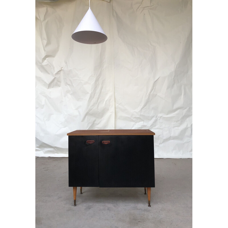 Vintage danish black sideboard in wood 1970