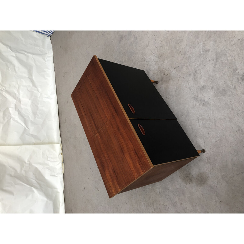 Vintage danish black sideboard in wood 1970