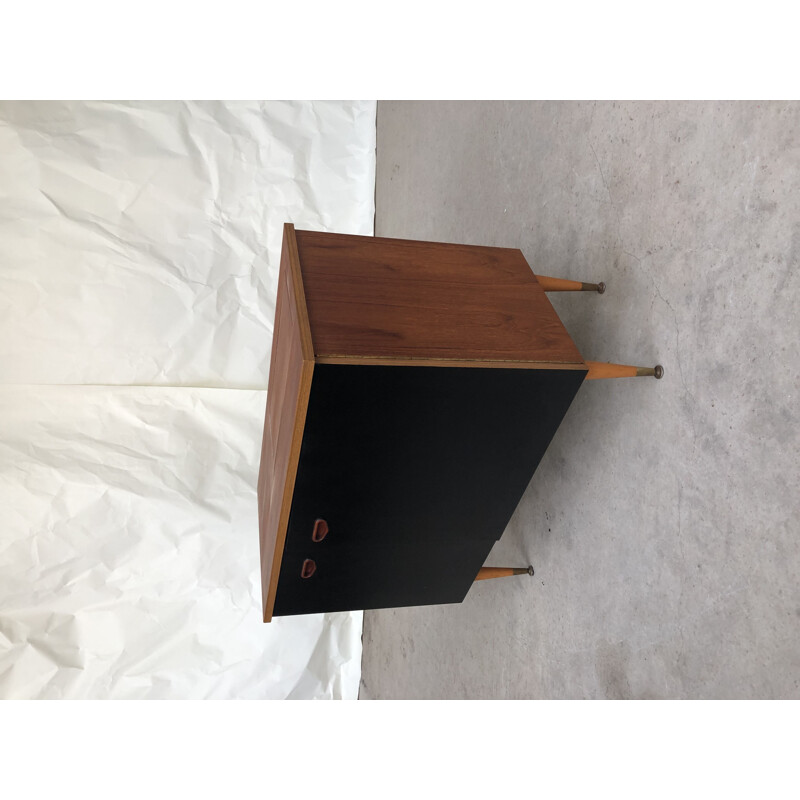 Enfilade vintage danoise noire en bois 1970