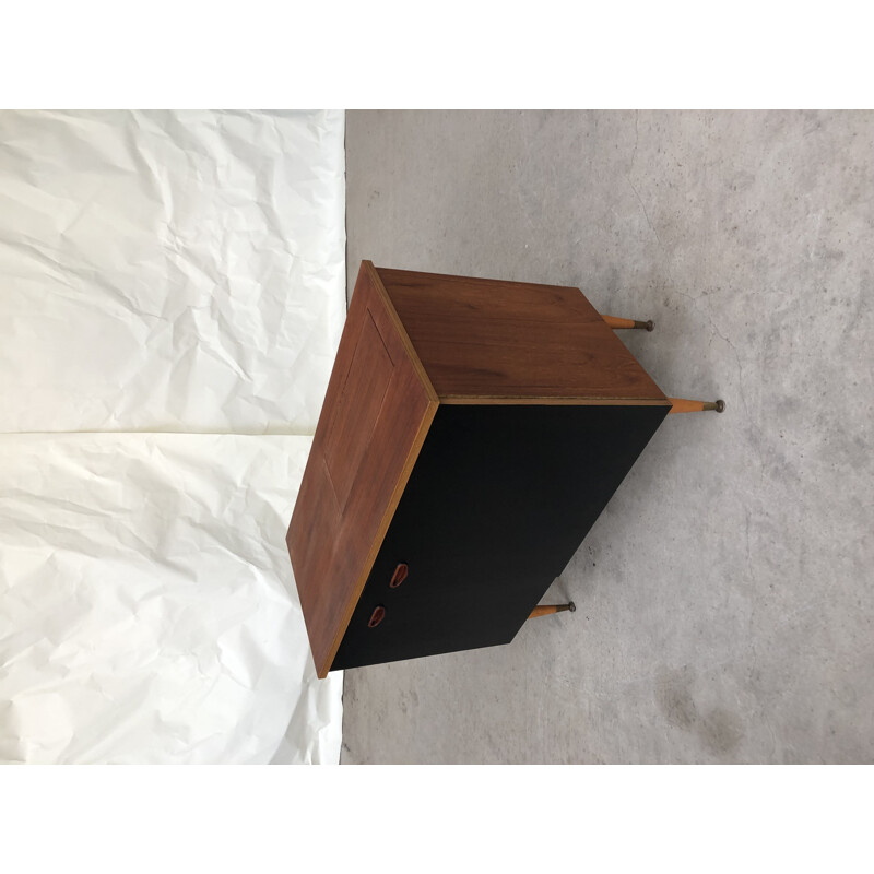 Enfilade vintage danoise noire en bois 1970