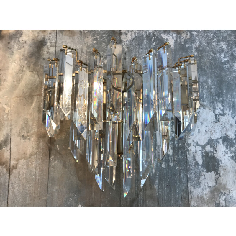 Pair of vintage sconces by Venini in Murano glass 1970