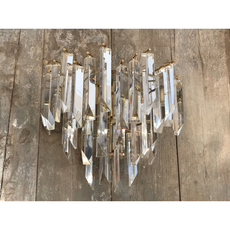 Pair of vintage sconces by Venini in Murano glass 1970