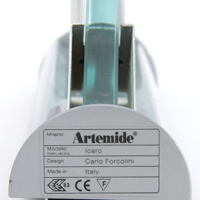 Applique vintage Icaro pour Artemide en verre et métal 1980