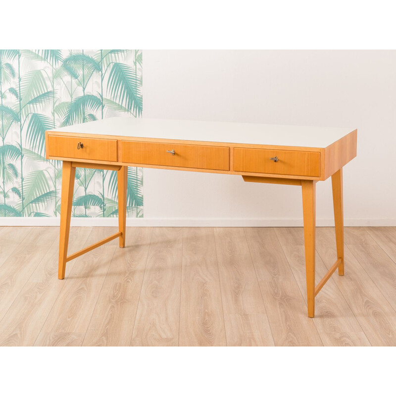 Vintage writing desk by WK Möbel in ash and formica 1950