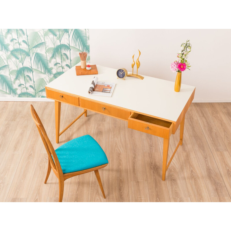 Vintage writing desk by WK Möbel in ash and formica 1950