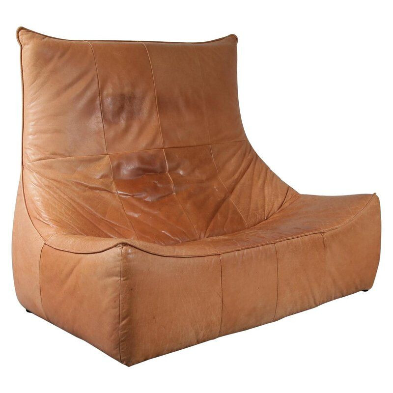 Vintage The Rock sofa for Montis in brown leather 1970