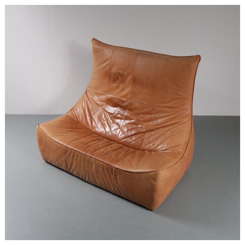 Vintage The Rock sofa for Montis in brown leather 1970