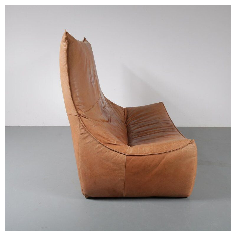 Vintage The Rock sofa for Montis in brown leather 1970