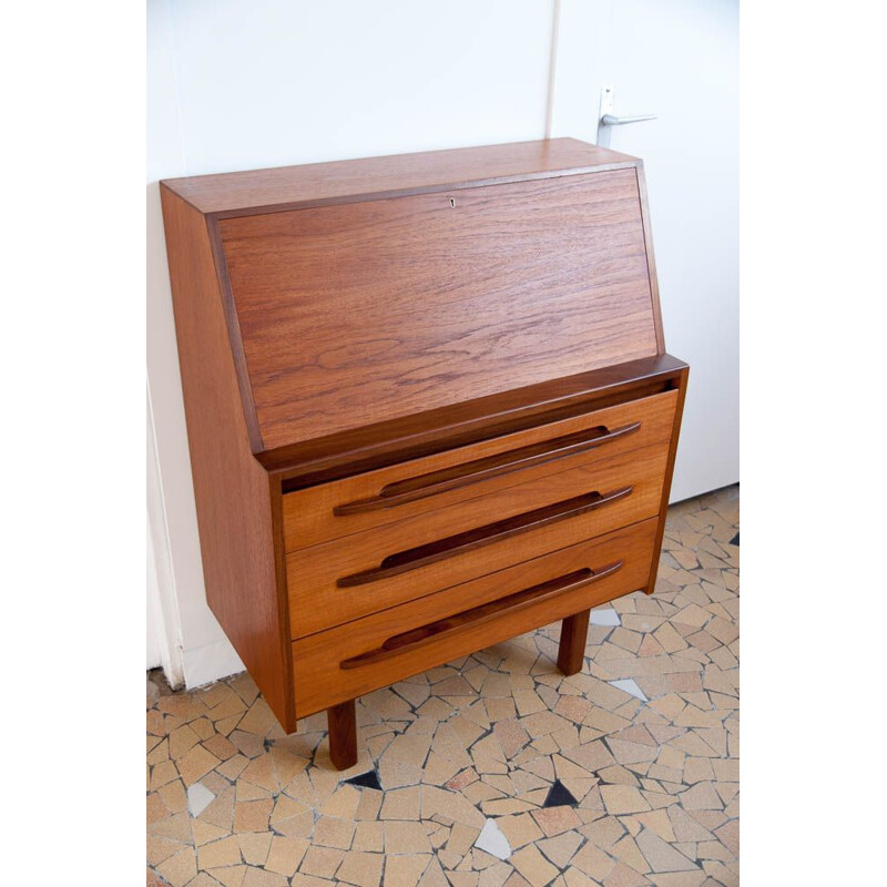 Vintage scandinavian writing desk in teak 1960