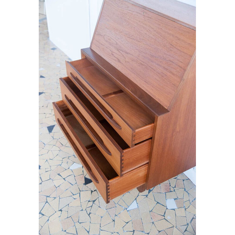 Vintage scandinavian writing desk in teak 1960