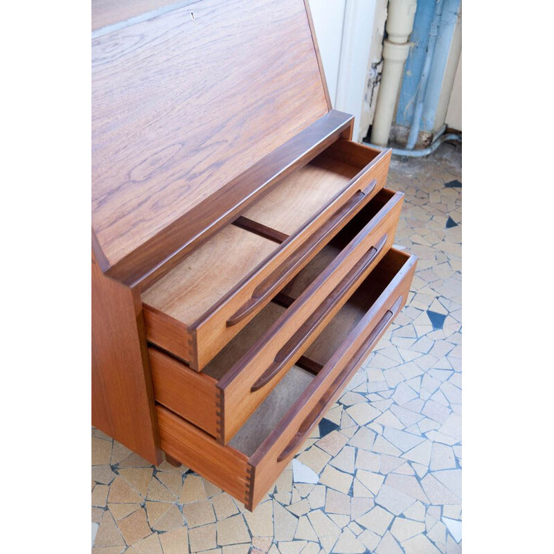 Vintage scandinavian writing desk in teak 1960