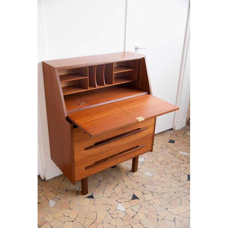 Vintage scandinavian writing desk in teak 1960