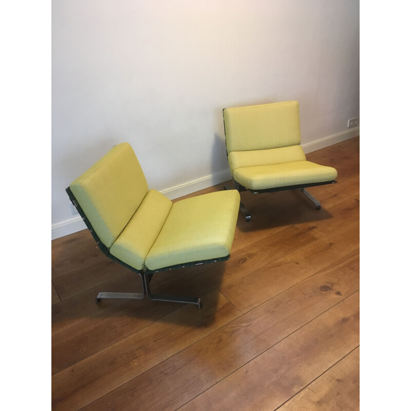 Set van 2 vintage lounge stoelen van Etienne Fermigier voor Meuble et Fonction 1960