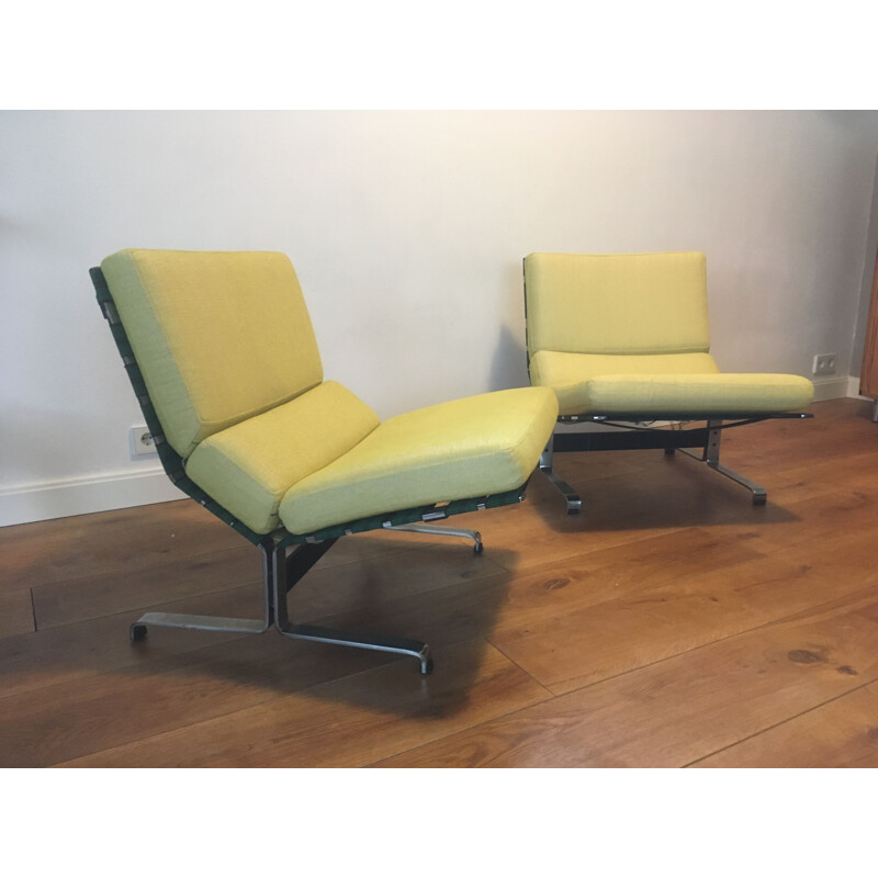 Set of 2 vintage Lounge Chairs by Etienne Fermigier for Meuble et Fonction 1960s