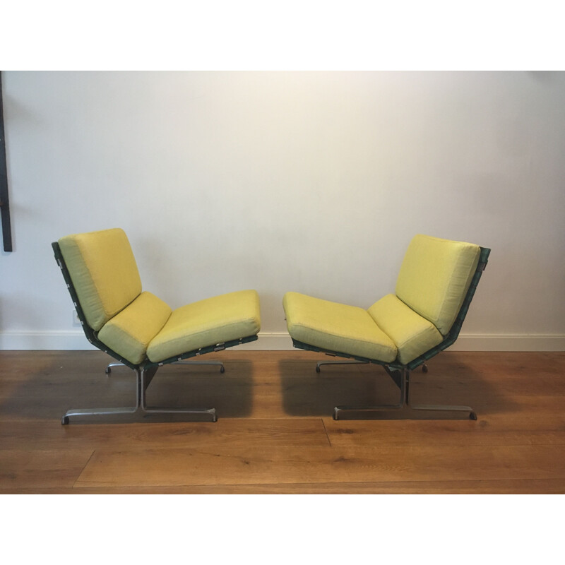 Set van 2 vintage lounge stoelen van Etienne Fermigier voor Meuble et Fonction 1960