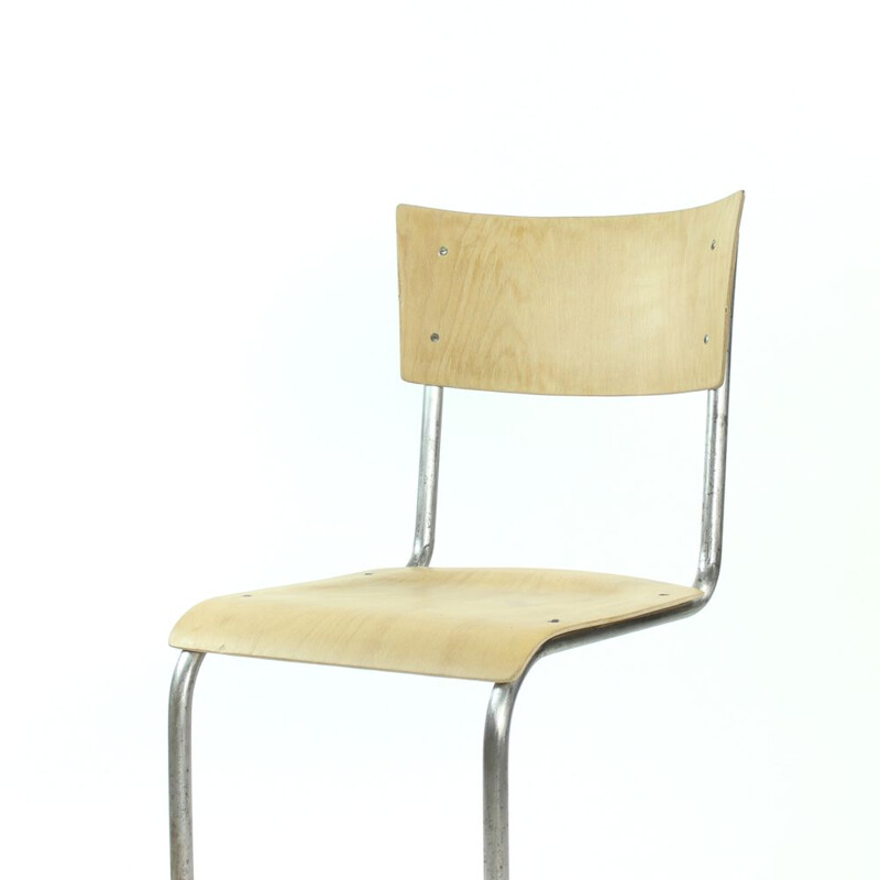 Cadeira de tubo dobrado cromado Vintage por Mart Stam da empresa Kovona, Checoslováquia 1950