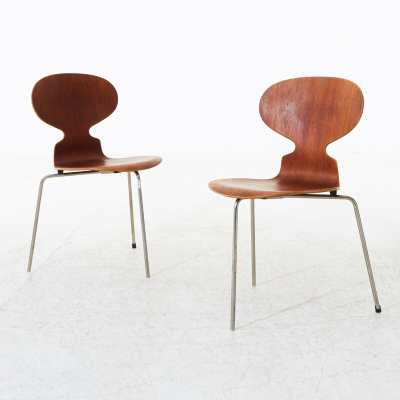 Pair of vintage chairs Myran by Arne Jacobsen for Fritz Hansen Denmark 1950