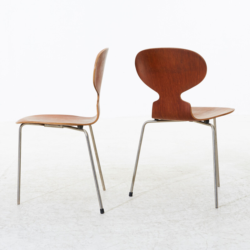 Pair of vintage chairs Myran by Arne Jacobsen for Fritz Hansen Denmark 1950