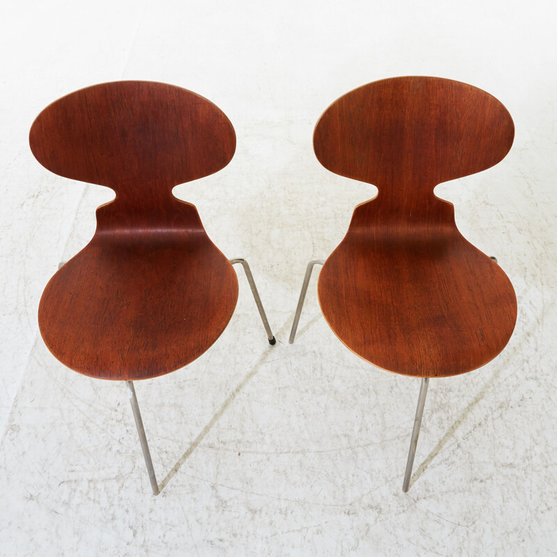 Pair of vintage chairs Myran by Arne Jacobsen for Fritz Hansen Denmark 1950