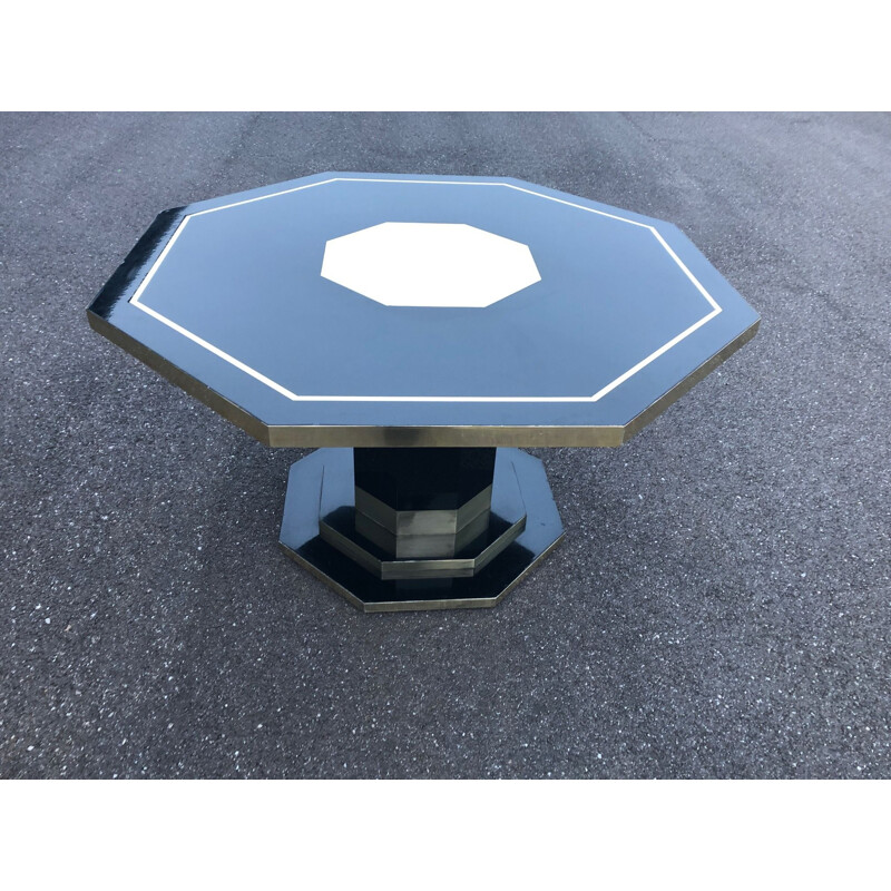 Vintage dining table octagonal JC Mahey 1970s