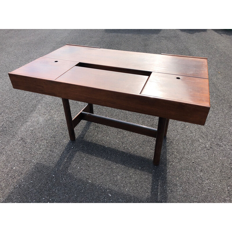 Vintage desk in rosewood Saporiti Italy 1970s