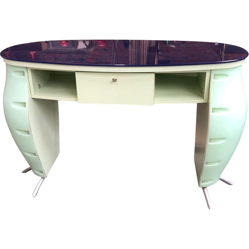 Vintage countertop dressing table green 1960s