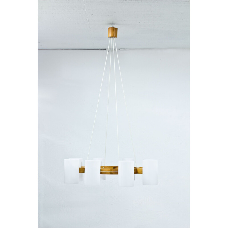 Vintage chandelier with little wear and tear by Uno and Östen Kristiansson for Luxus, Sweden 1960