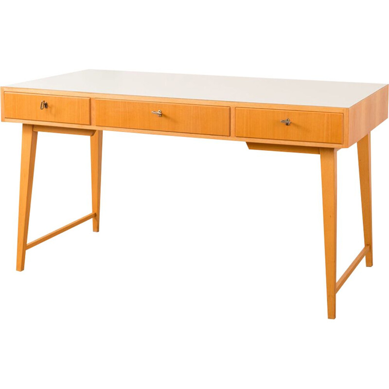 Vintage writing desk by WK Möbel in ash and formica 1950