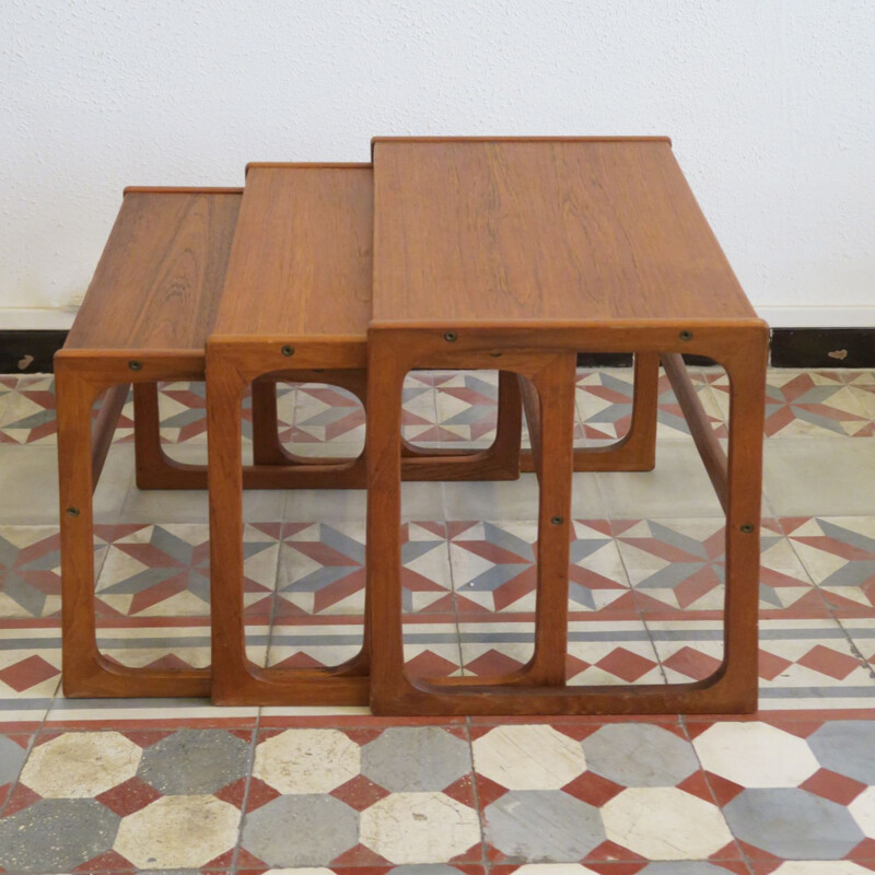 Set of vintage danish nesting tables in teakwood 1960