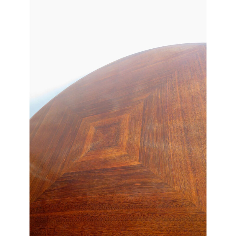 Table vintage Bauhaus en bois et métal 1930