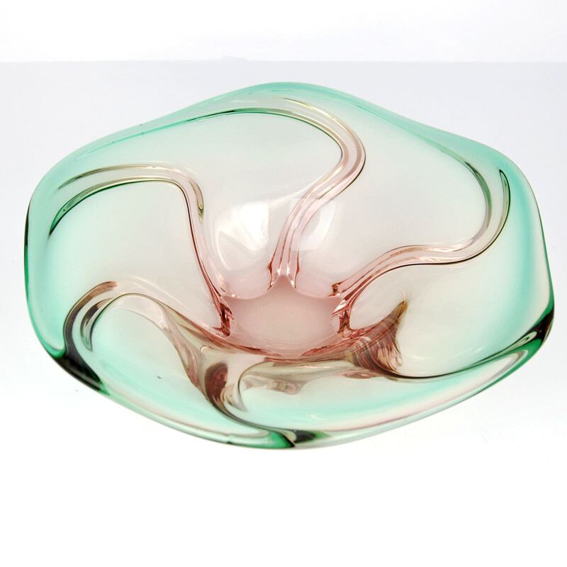 Vintage bowl in glass by Jozef Hospodka